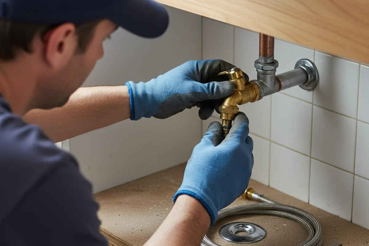 Shutoff valve and fitting work during Faucet and Fixture Repair in Clay